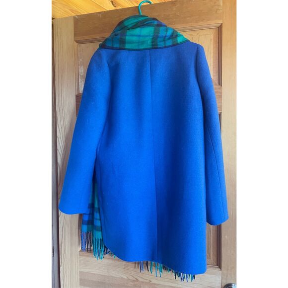 J. CREW Women’s Sz 6 Wool Blend Coat in Royal Blue with Matching Scarf - Picture 4 of 5